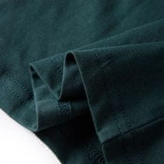 Vidaxl Otroška majica z dolgimi rokavi temno zelena 140