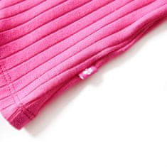Vidaxl Otroška majica z dolgimi rokavi rebrasta pletenina živo roza 140