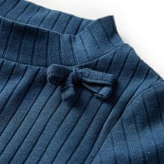 Vidaxl Otroška majica z dolgimi rokavi rebrasta pletenina mornarsko modra 104