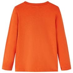 Vidaxl Otroška majica z dolgimi rokavi oranžna 104