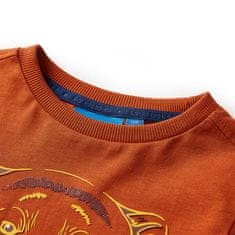Vidaxl Otroška majica z dolgimi rokavi svetlo rjasta 116