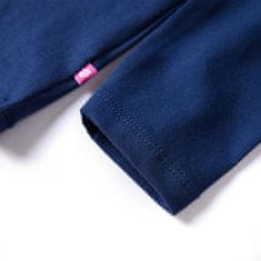 Vidaxl Otroška majica z dolgimi rokavi mornarsko modra 104
