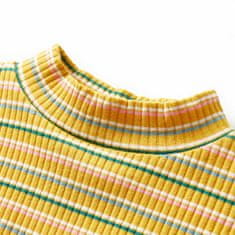 Vidaxl Otroška majica z dolgimi rokavi visoki ovratnik oker 104