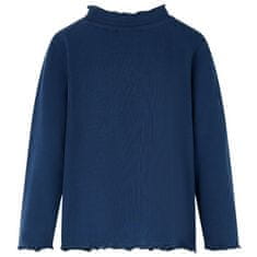 Vidaxl Otroška majica z dolgimi rokavi mornarsko modra 116