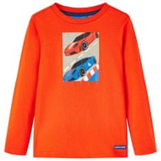 Vidaxl Otroška majica z dolgimi rokavi živo oranžna 116