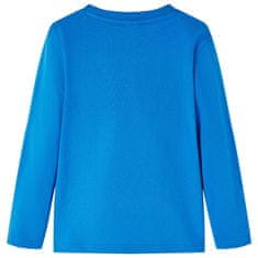 Vidaxl Otroška majica z dolgimi rokavi kobaltno modra 104