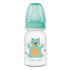 Canpol babies Potiskana steklenička CUTE ANIMALS 120ml - zelena