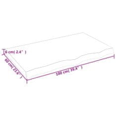 Vidaxl Kopalniški pult temno siv 100x60x(2-6) cm obdelan trden les