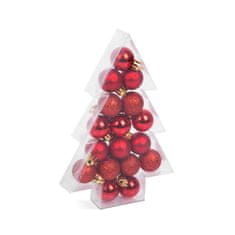Family Komplet okraskov za božično drevo - 3 vrste rdečih - 17 kosov