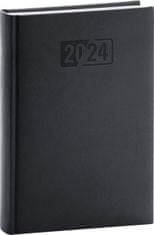 Dnevnik 2024: Aprint - črn, dnevni, 15 × 21 cm