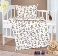 Otroška posteljnina iz bombaža Agata - 90x135, 45x60 cm - Sneguljčica z medvedkom