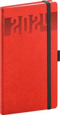 Dnevnik 2024: Silhueta - rdeča, žepek, 9 × 15,5 cm