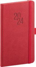 Dnevnik 2024: Diamante - rdeča, žepek, 9 × 15,5 cm
