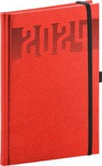 Dnevnik 2024: Silhueta - rdeča, tedenska, 15 × 21 cm