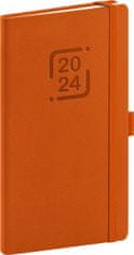 Dnevnik 2024: Catanella - oranžna, žepek, 9 × 15,5 cm