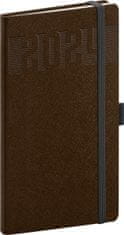Dnevnik 2024: Silhueta - rjava, žepek, 9 × 15,5 cm