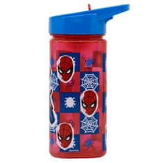 Stor Plastična kvadratna steklenica z izvlečno slamico SPIDERMAN, Tritan 530ml, 74714