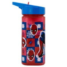 Stor Plastična kvadratna steklenica z izvlečno slamico SPIDERMAN, Tritan 530ml, 74714