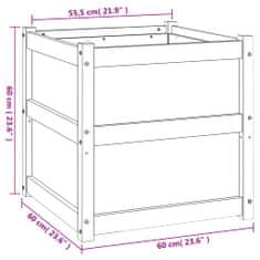 Vidaxl Vrtno cvetlično korito belo 60x60x60 cm trdna borovina