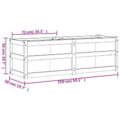 Vidaxl Vrtno cvetlično korito belo 150x50x50 cm trdna borovina