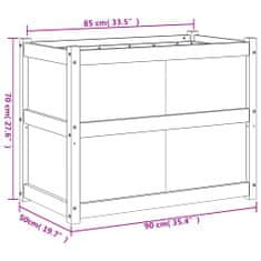 Vidaxl Vrtno cvetlično korito 90x50x70 cm trdna borovina