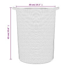 Vidaxl Košara za shranjevanje rjava in bela Ø49x65 cm bombaž