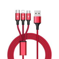 Unitek 3-v-1 USB - USB-C/mikroUSB/bolnišnični polnilni kabel, 1,2 m; c4049rd