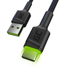 Green Cell kabel gc ray usb - usb-c 120 cm, led osvetlitev