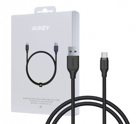 Aukey cb-ac1 najlonski kabel za hitro polnjenje usb c-usb 3.1 | fcp | afc | 1,2 m | 5 gbps | 3a | 60w pd | 20v