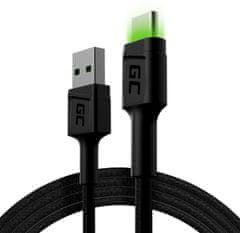 Green Cell kabel gc ray usb - usb-c 120 cm, led osvetlitev