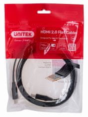 Unitek Unitek hdmi kabel 2.0 4k60hz, ploščati, 2m, c11063bk-2m