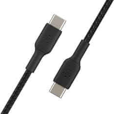 Belkin belkin kabel usb-c - usb-c 2.0, pleten, 1m, črn