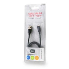 SAVIO kabel savio cl-101 (usb 3.0 tip a m - usb tip c m; 1m; črna barva)