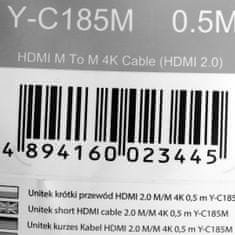 Unitek Unitek kabel hdmi 2.0 m/m 4k 60hz, 0,5 m, y-c185m