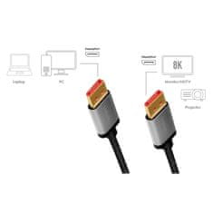 LogiLink kabel displayport 8k/60 hz,dp/m do dp/m aluminiowy 1m