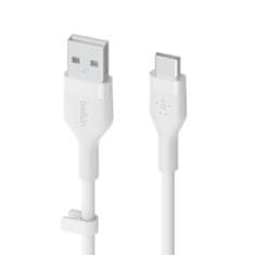 Belkin belkin kabel usb-a - usb-c silikonski 2m bela