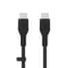 belkin kabel usb-c - usb-c 2.0 silikonski 3m črn