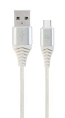 Gembird gembird cc-usb2b-amcm-1m-bw2 kabel usb 1,8 m usb 2.0 usb a usb c srebrna, bela