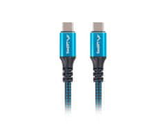 Lanberg kabel usb-c m/m usb4 1,2m 100w 8k 60hz črno-modra