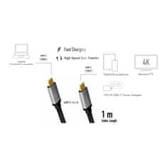 LogiLink kabel usb-c m/m, 4k/60 hz, pd aluminij 1m