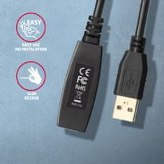 AXAGON adr-210 usb 2.0 a-m -&gt; a-f aktivni kabel za podaljšek/ojačevalnik 10m