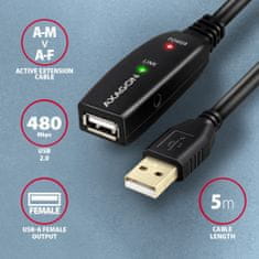 AXAGON adr-205 usb 2.0 a-m -&gt; a-f aktivni podaljševalnik/ojačevalni kabel 5m