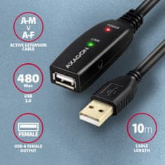 AXAGON adr-210 usb 2.0 a-m -&gt; a-f aktivni kabel za podaljšek/ojačevalnik 10m