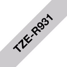 Brother TZE-R931 črno na srebrnem, 12 mm, tekstilni trak