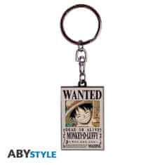AbyStyle One Piece Kovinski obesek za ključe - Wanted Luffy