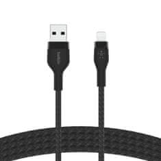 Belkin belkin kabel usb-a to ltg oplot, silicone, 3m black