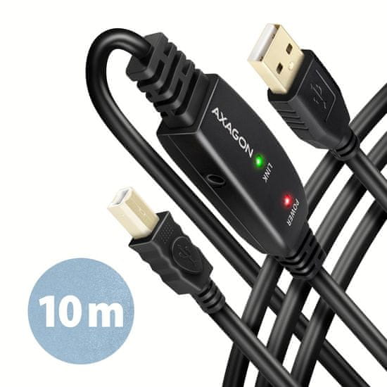 AXAGON adr-210b usb 2.0 a-m -&gt; b-m aktivni priključni kabel/ojačevalnik 10m