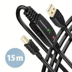 AXAGON adr-215b usb 2.0 a-m -&gt; b-m aktivni povezovalni kabel/ojačevalnik 15m