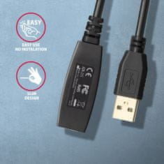 AXAGON adr-215 usb 2.0 a-m -&gt; a-f aktivni kabel za podaljšek/ojačevalnik 15m