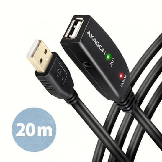 AXAGON adr-220 usb 2.0 a-m -&gt; a-f aktivni kabel za podaljšek/ojačevalnik 20m